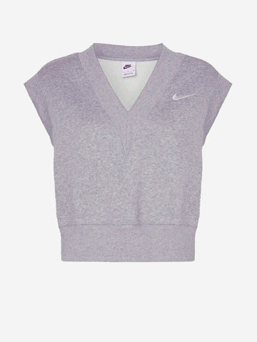 NIKE W Top corto senza maniche grigio con scollo a V Grigio