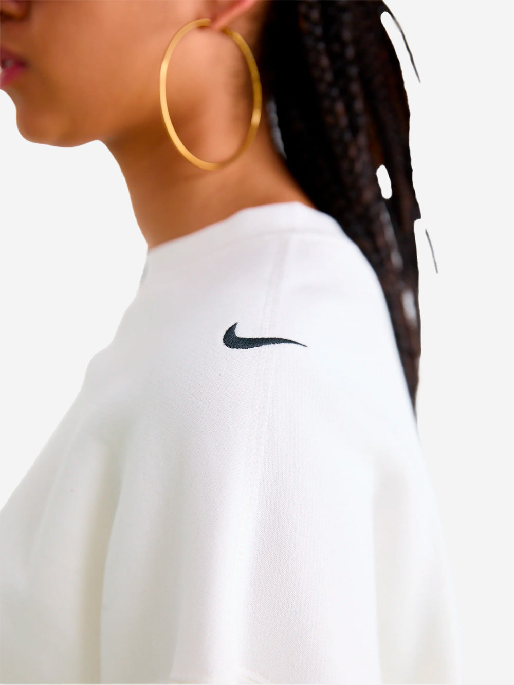 NIKE W T-shirt bianca maniche lunghe oversize cropped Bianco Urbanstaroma