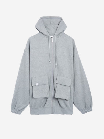 NIKE Felpa con cappuccio e zip tasche cargo Grigio