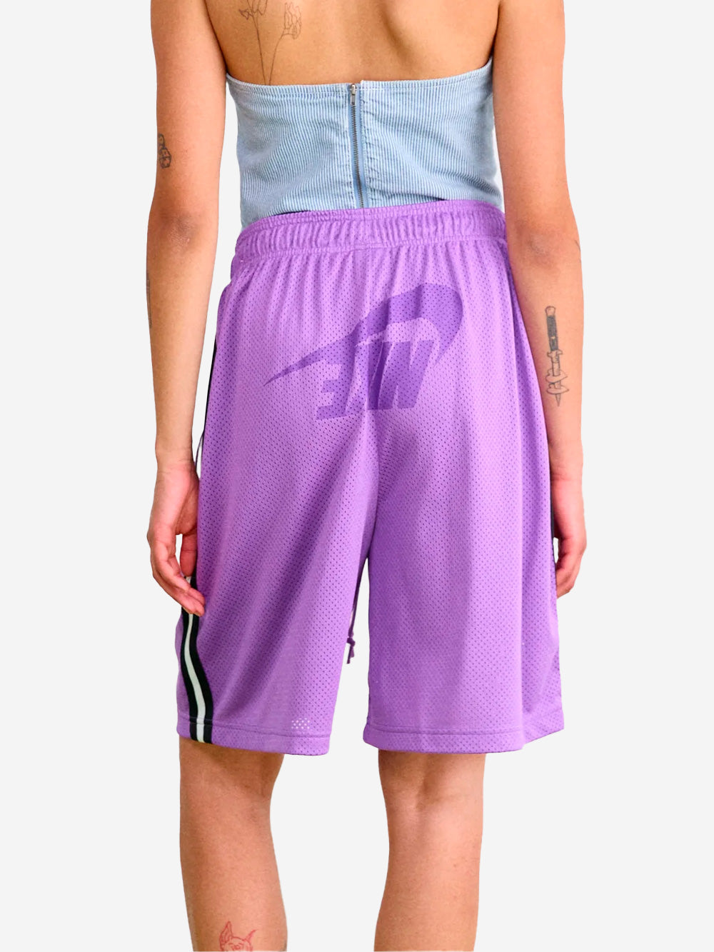 NIKE W Pantaloncini a vita media in rete oversize viola Viola Urbanstaroma