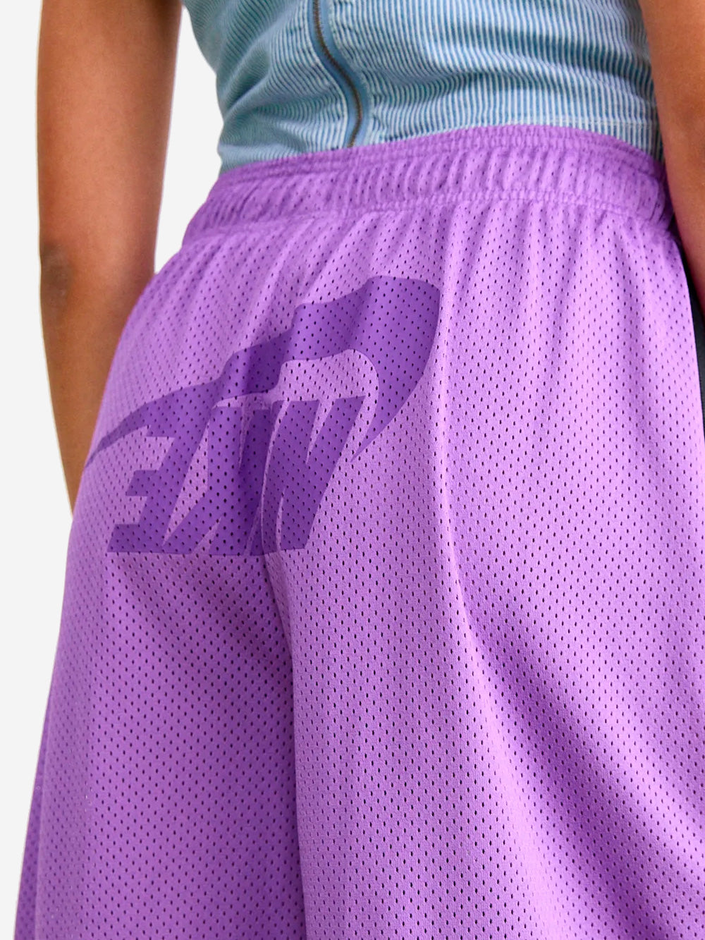 NIKE W Pantaloncini a vita media in rete oversize viola Viola Urbanstaroma