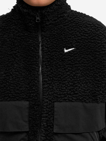 NIKE W Giacca in pile e ripstop Essential Cozy Nero