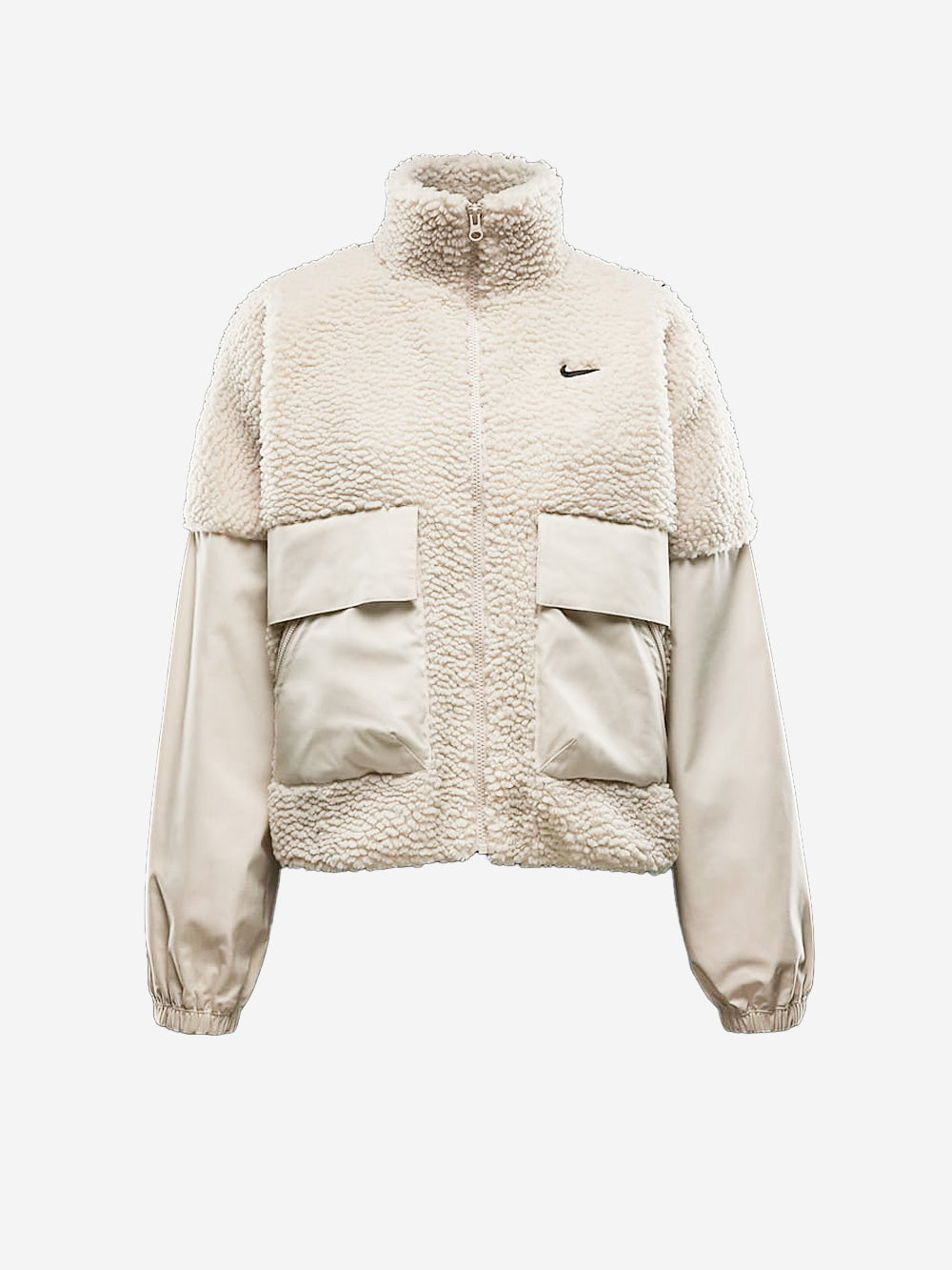 NIKE W Giacca beige in pile e ripstop Essential Cozy Beige Urbanstaroma