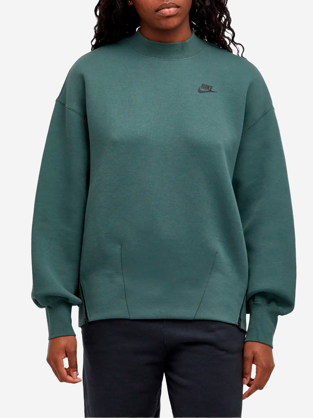 NIKE W NSW felpa girocollo fleece verde Verde Urbanstaroma