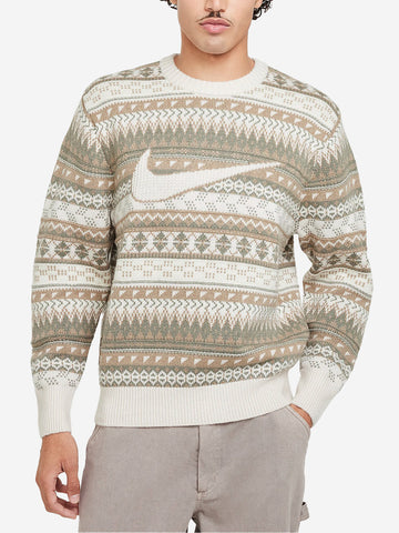 NIKE M Maglia Swoosh Fair Isle Beige