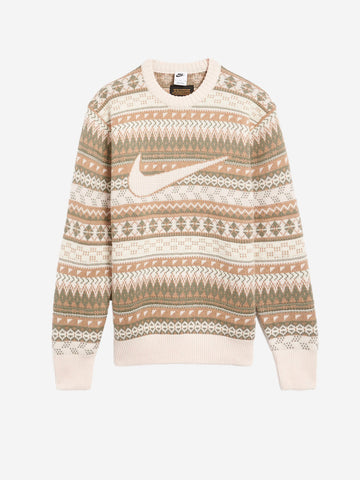 NIKE M Maglia Swoosh Fair Isle Beige