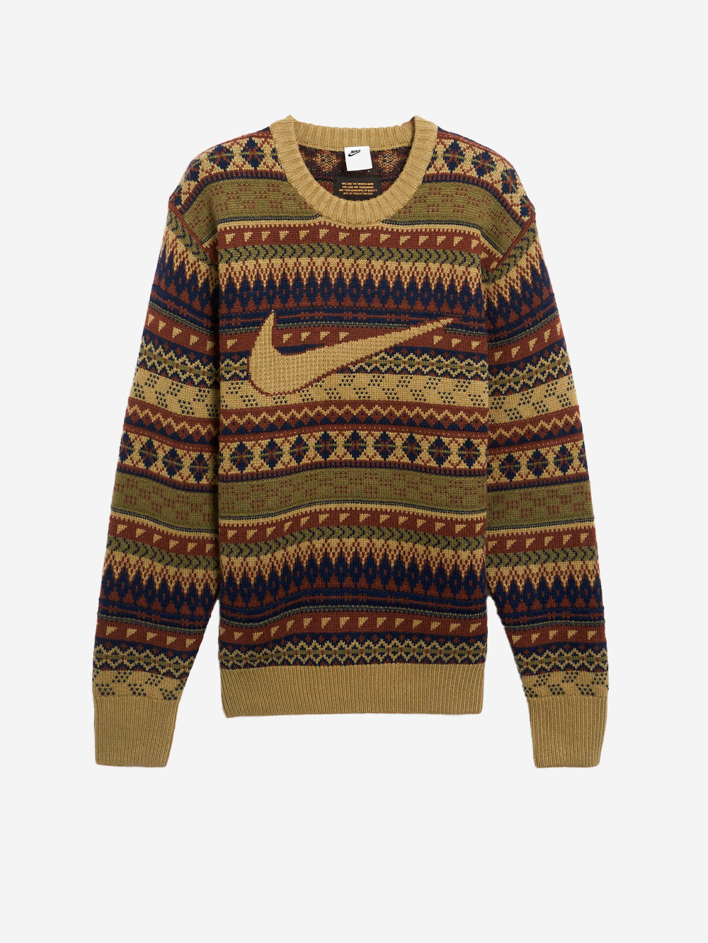 NIKE M Maglia Swoosh Fair Isle oliva Oliva Urbanstaroma