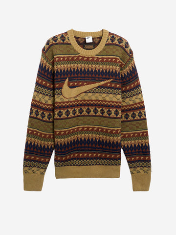 NIKE M Maglia Swoosh Fair Isle oliva Oliva