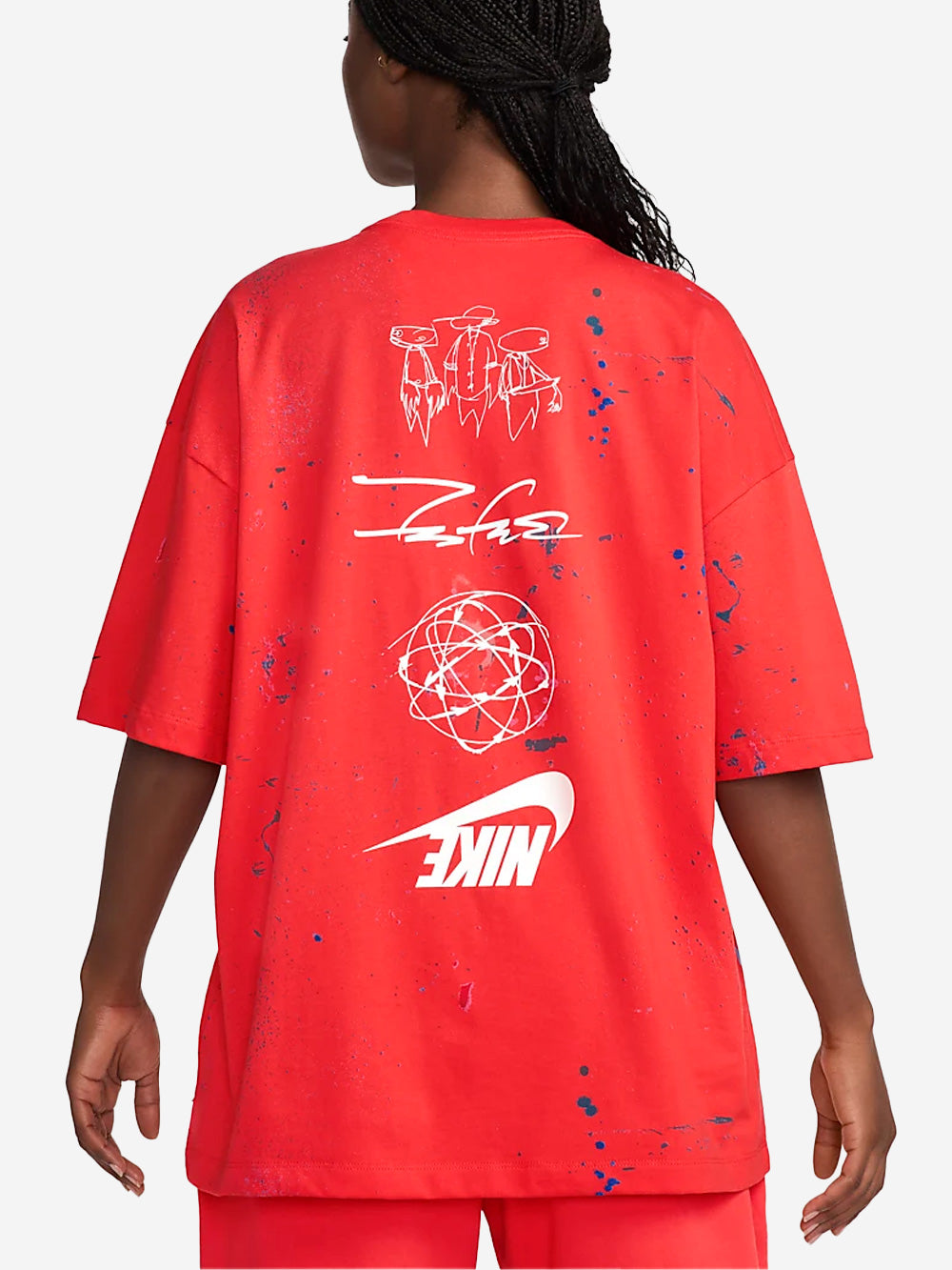 NIKE T-shirt oversize rossa breaking x Futura Rosso Urbanstaroma