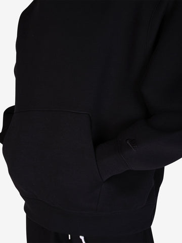 Felpa Tech in fleece con cappuccio nera