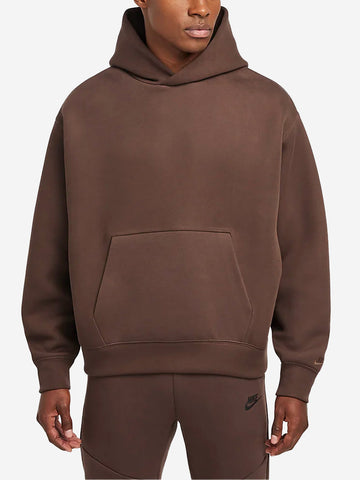 NIKE M Felpa Tech in fleece con cappuccio marrone Marrone