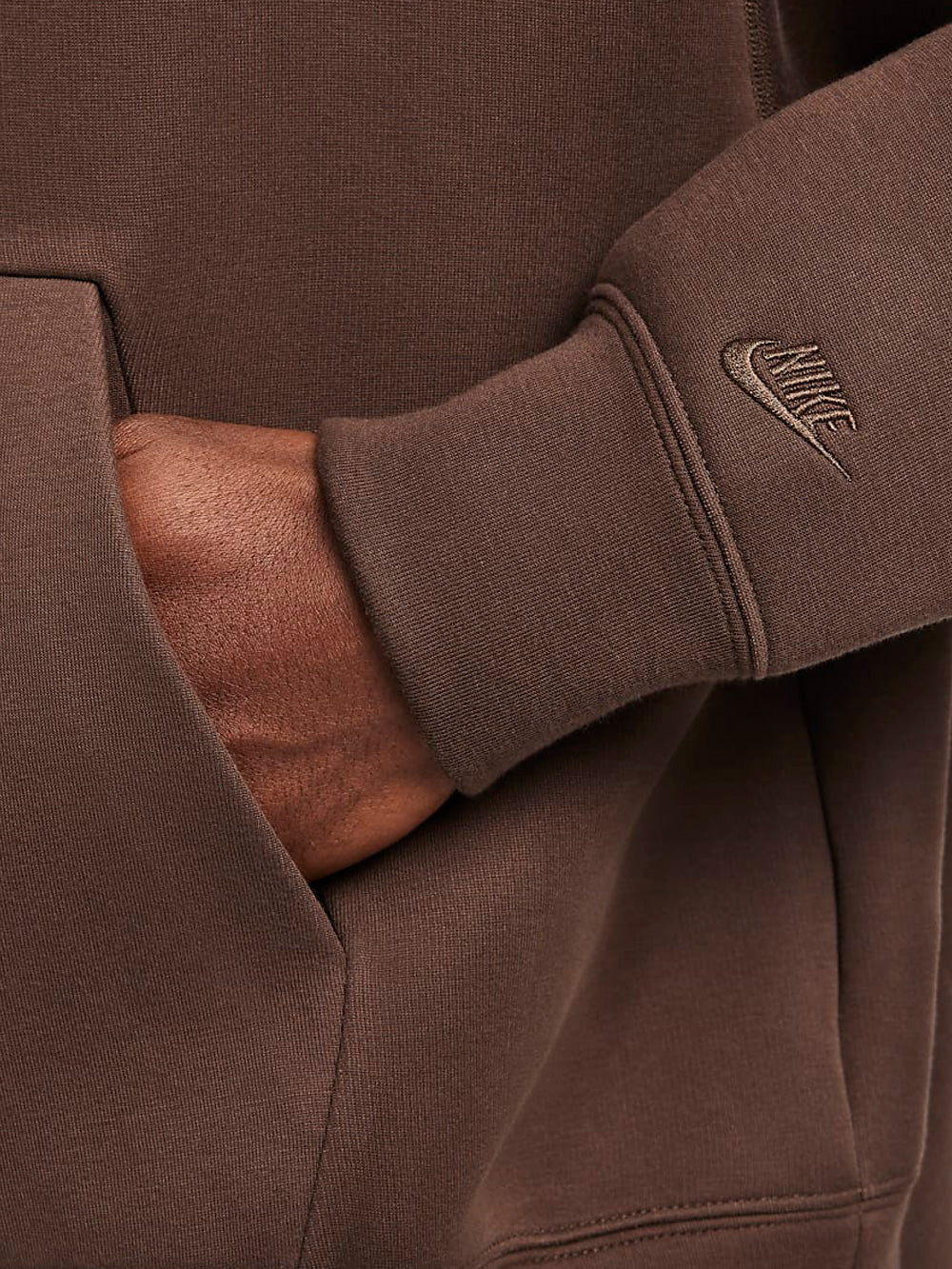 NIKE M Felpa Tech in fleece con cappuccio marrone Marrone Urbanstaroma