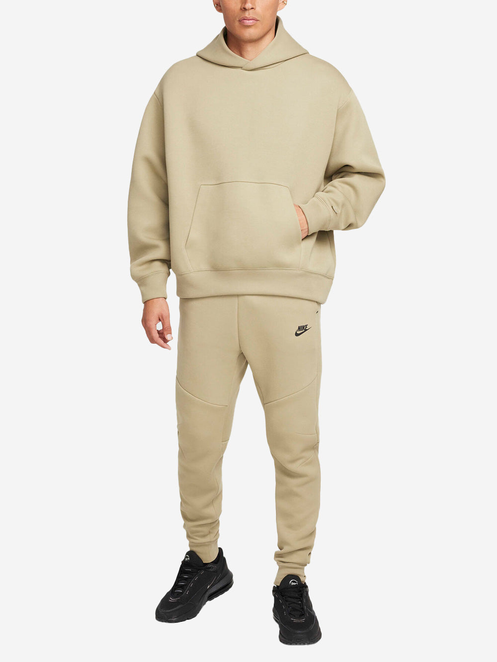 NIKE M Felpa Tech in fleece con cappuccio beige Beige Urbanstaroma