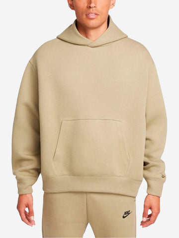 NIKE M Felpa Tech in fleece con cappuccio beige Beige