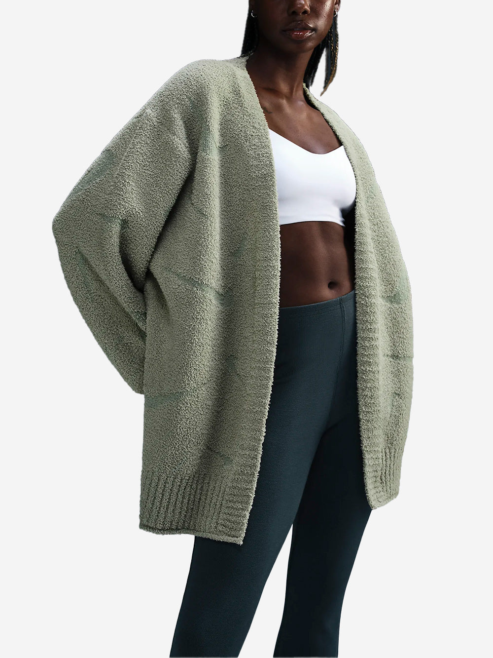 NIKE W Cardigan Phoenix Bouclé verde Verde Urbanstaroma