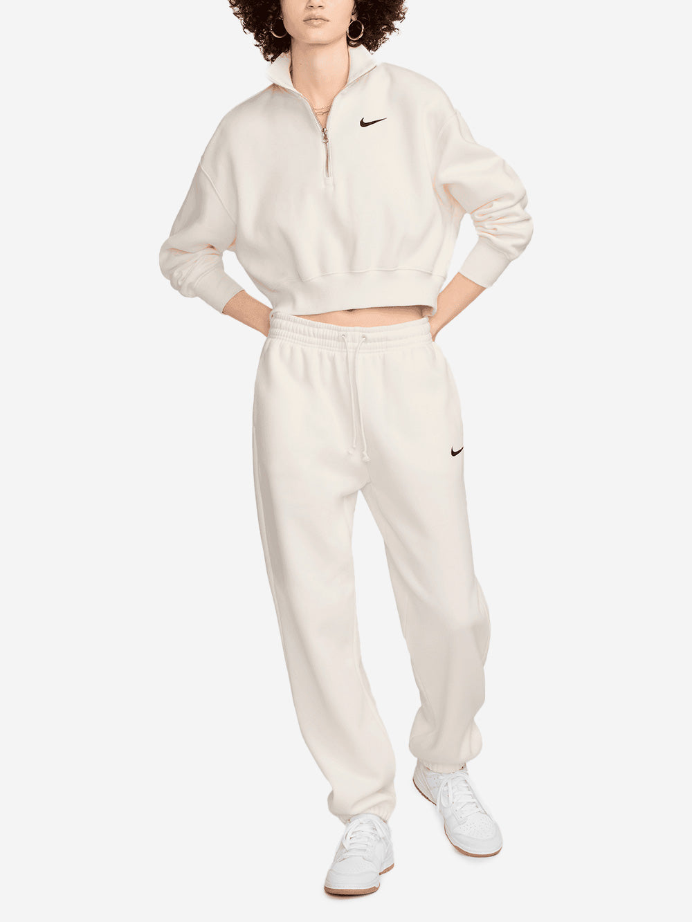 NIKE W Pantaloni tuta fleece oversize bianchi Bianco Urbanstaroma