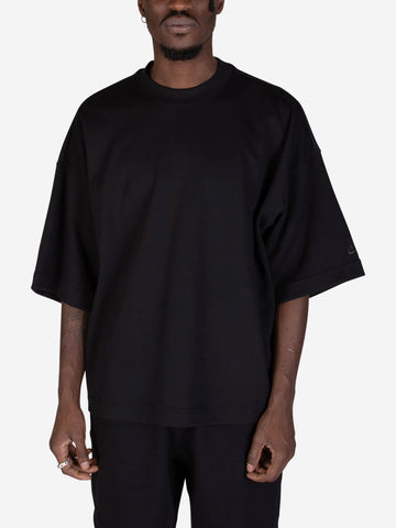 Tech t-shirt in fleece nera