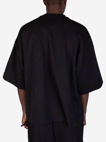 Tech t-shirt in fleece nera