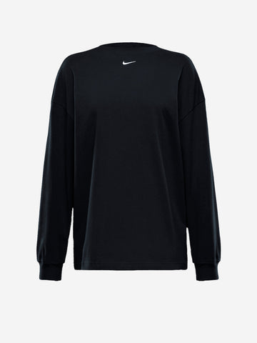 NIKE W T-shirt oversize a maniche lunghe Essential Nero