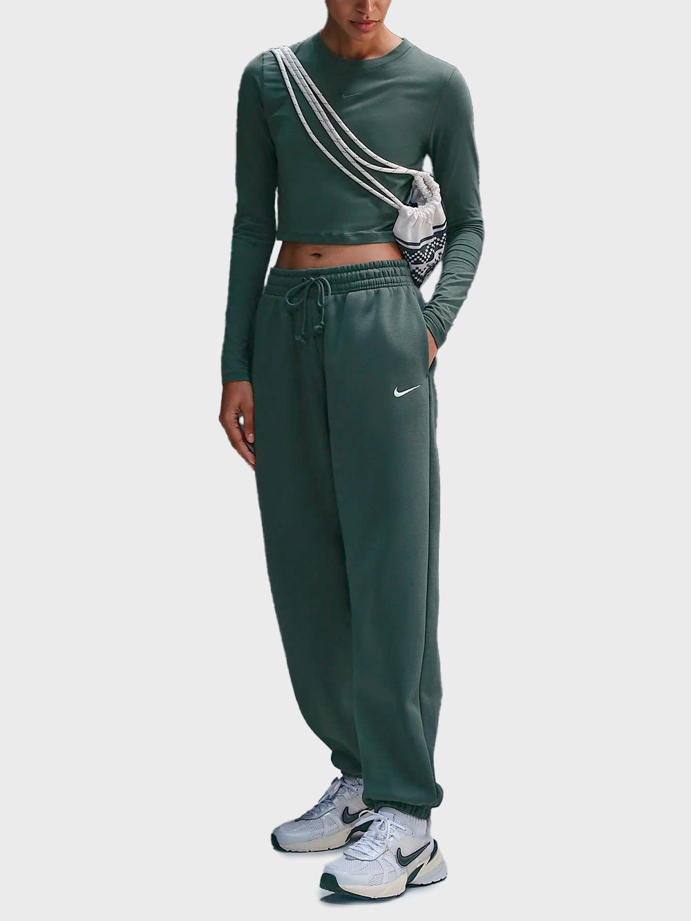 NIKE W Maglia maniche lunghe cropped verde Verde Urbanstaroma