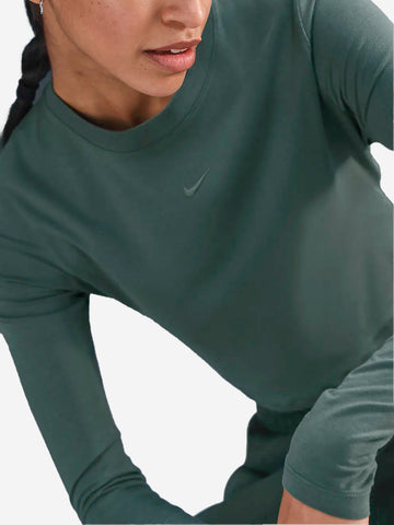 NIKE W Maglia maniche lunghe cropped verde Verde