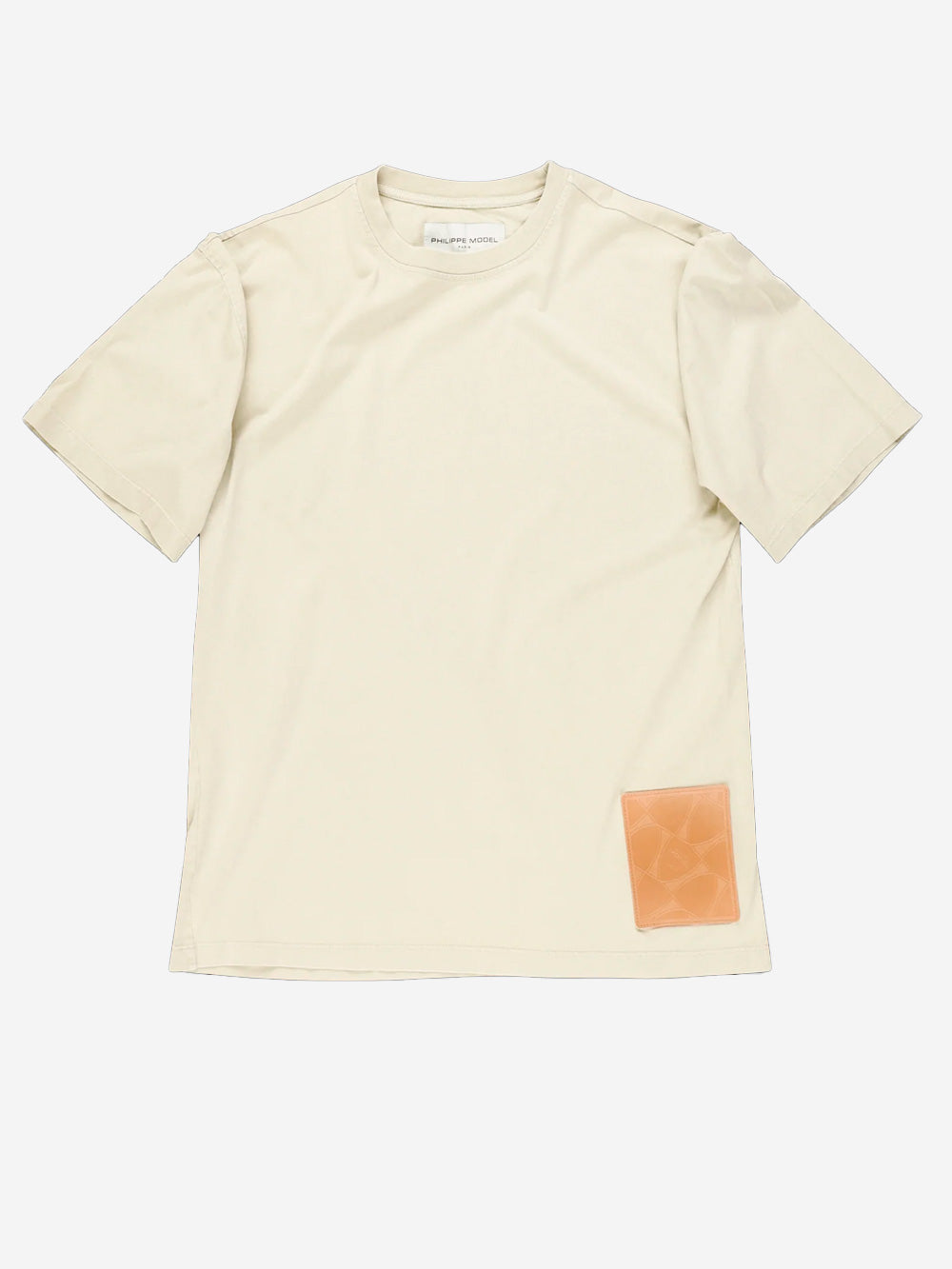 PHILIPPE MODEL M T-shirt beige con patch Beige Urbanstaroma