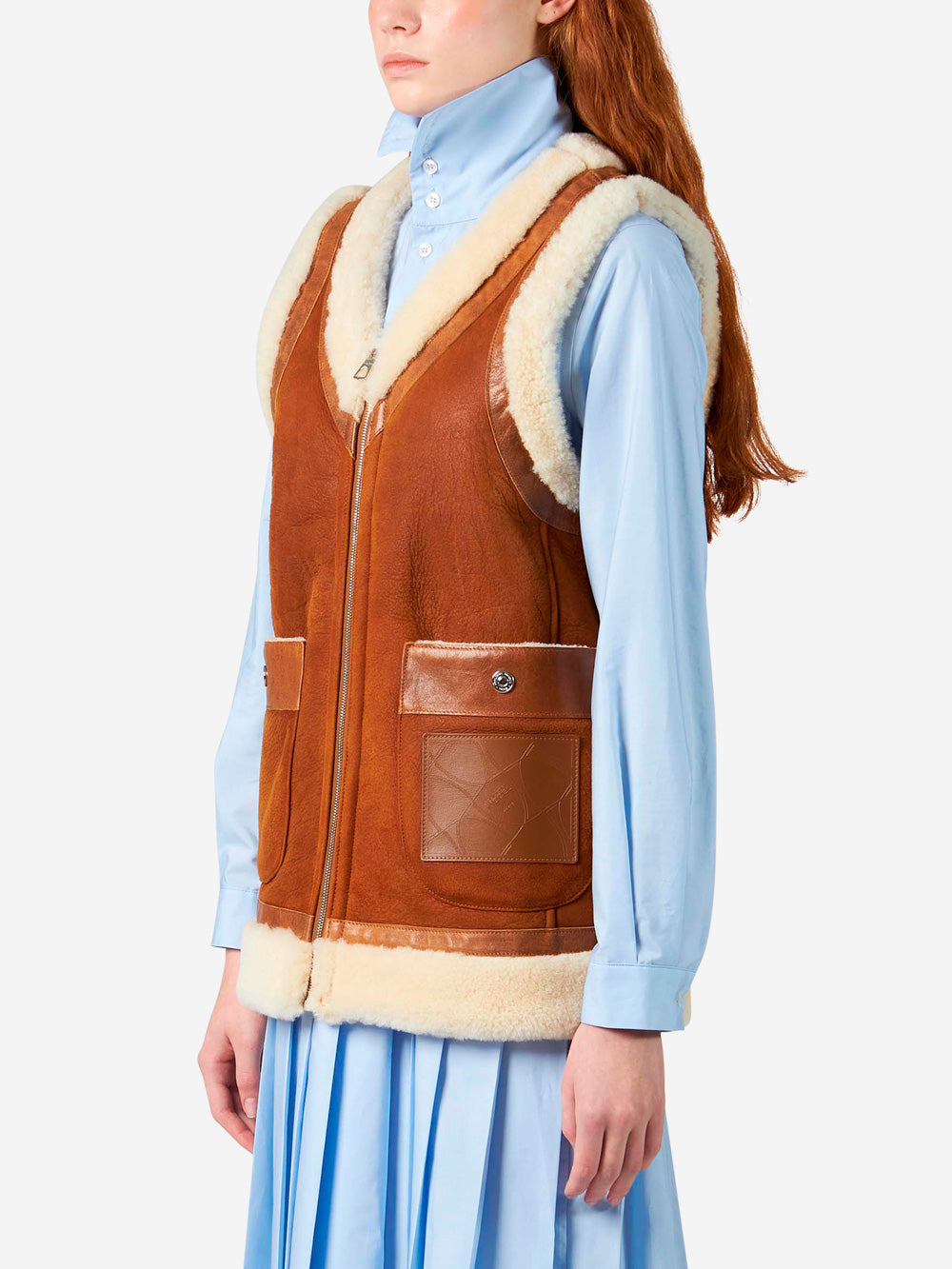 PHILIPPE MODEL W Gilet montone cognac Cognac Urbanstaroma