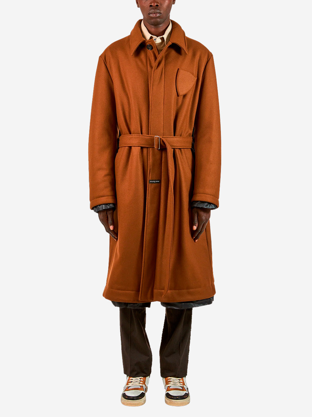 PHILIPPE MODEL M Trench cognac in lana Cognac Urbanstaroma