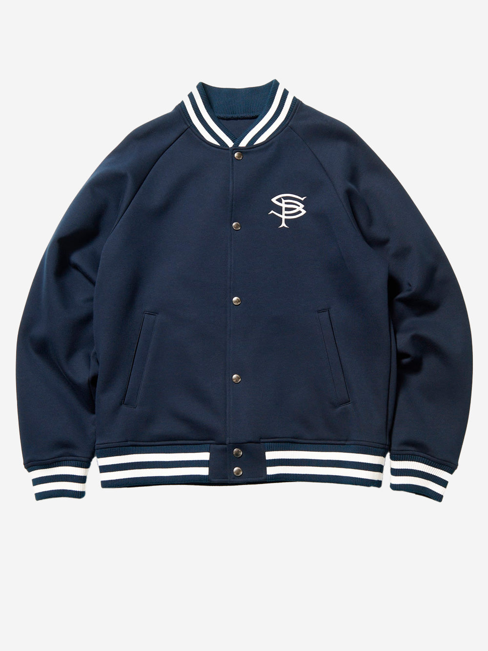 SOPHNET. Giacca varsity blu Compact Double Knit con logo Blu Urbanstaroma