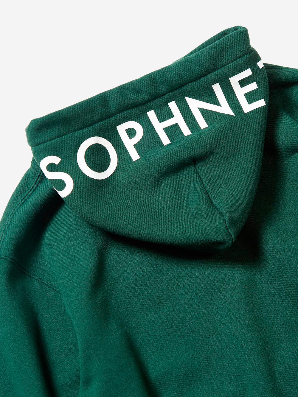 SOPHNET. Felpa verde con cappuccio e logo Verde Urbanstaroma