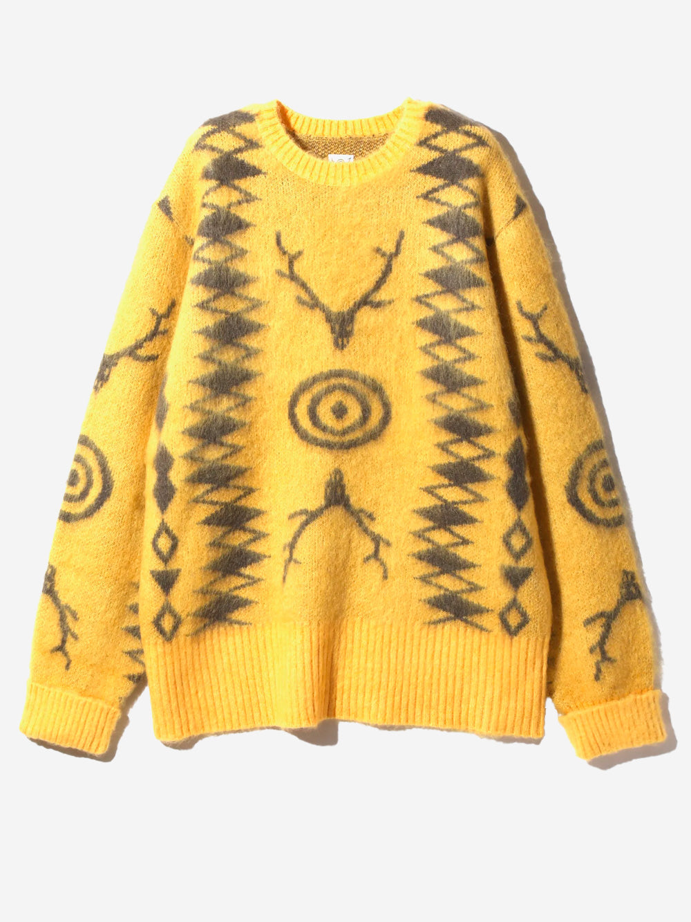 SOUTH2 WEST8 Maglione mohair con stampa jacquard loose fit Giallo Urbanstaroma