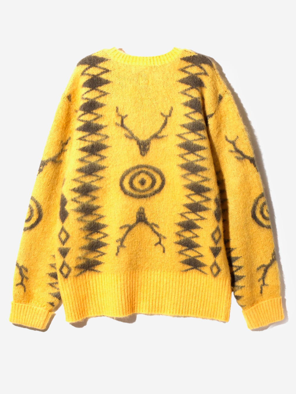 SOUTH2 WEST8 Maglione mohair con stampa jacquard loose fit Giallo Urbanstaroma