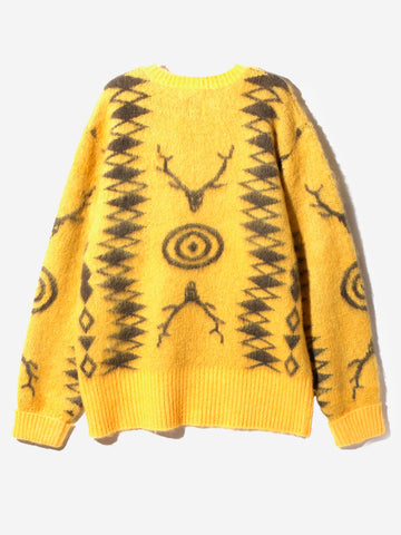 SOUTH2 WEST8 Maglione mohair con stampa jacquard loose fit Giallo