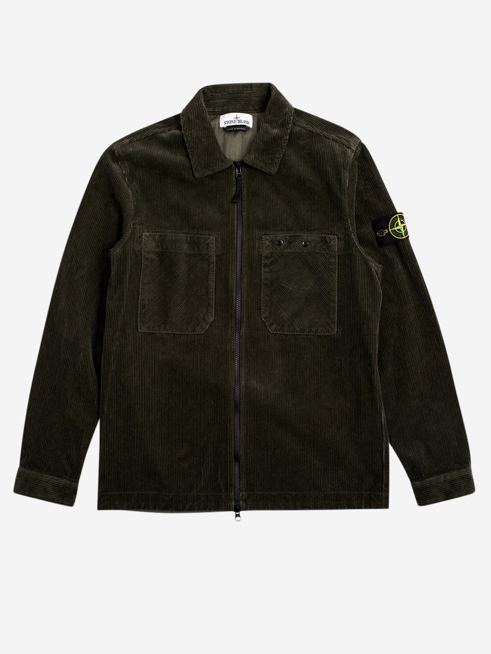 STONE ISLAND Overshirt velluto a coste muschio Muschio Urbanstaroma