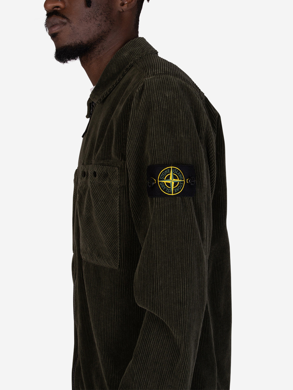 STONE ISLAND Overshirt velluto a coste muschio Muschio Urbanstaroma