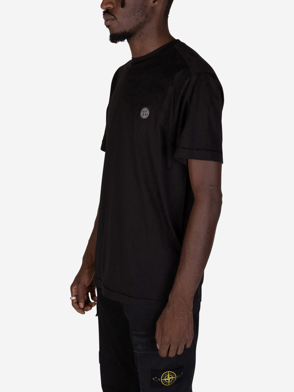 STONE ISLAND T-shirt girocollo nera Nero Urbanstaroma