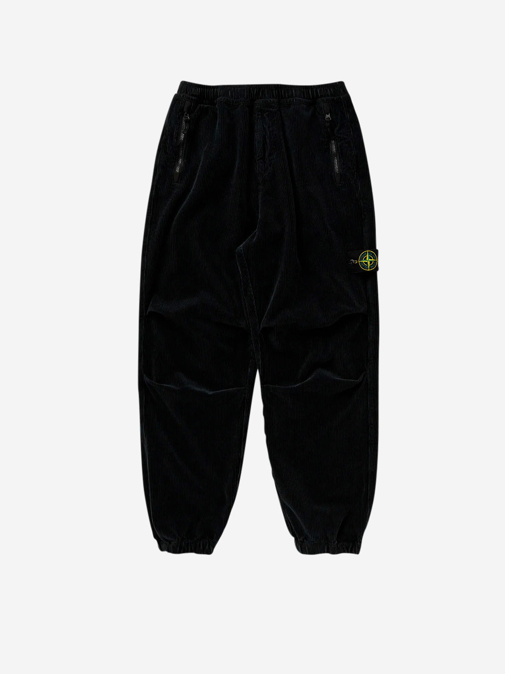 STONE ISLAND Pantaloni loose a costine neri Nero Urbanstaroma