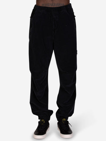 STONE ISLAND Pantaloni loose a costine neri Nero