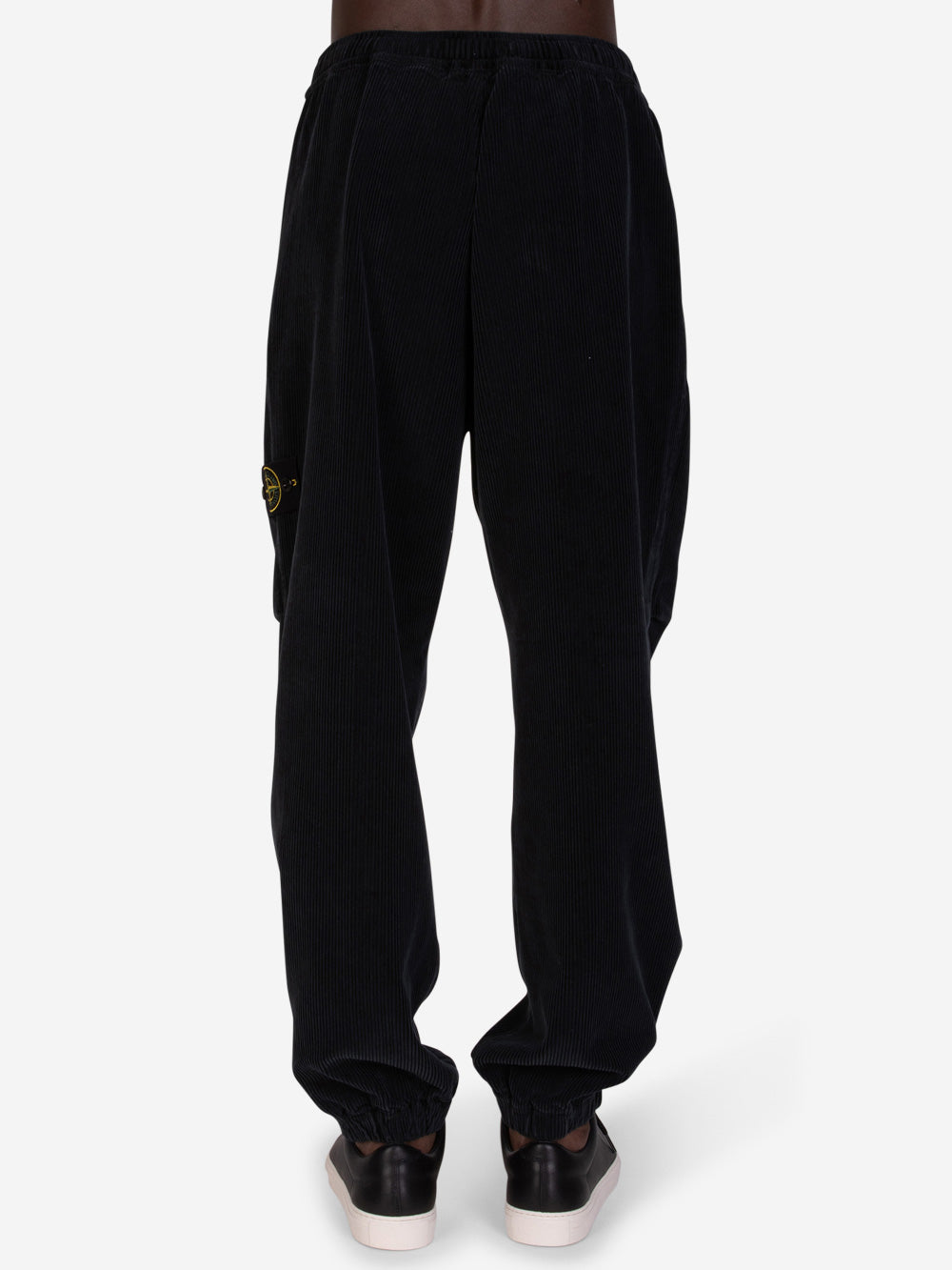 STONE ISLAND Pantaloni loose a costine neri Nero Urbanstaroma