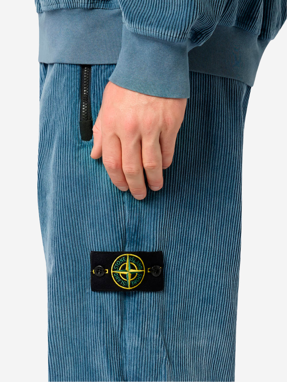 STONE ISLAND Organic Cotton Corduroy 800 'Frost' Finish Carta da zucchero Urbanstaroma