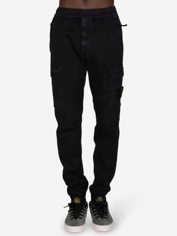 STONE ISLAND Pantaloni cargo neri Nero