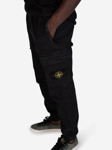 STONE ISLAND Pantaloni cargo neri Nero