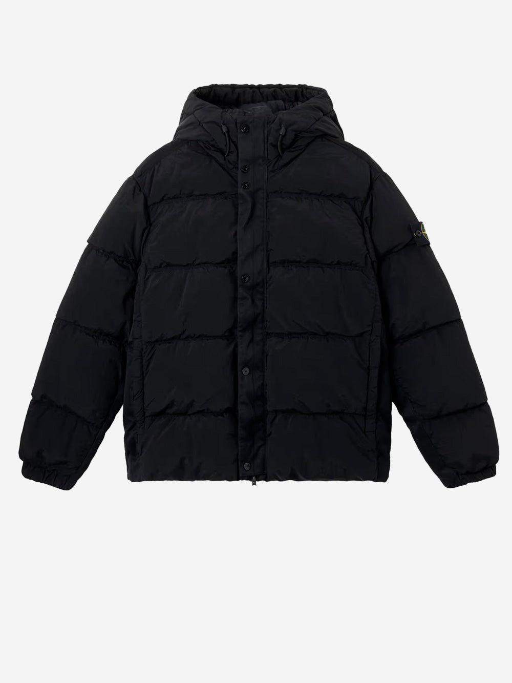 STONE ISLAND Piumino Econyl imbottito antigoccia con cappuccio Nero Urbanstaroma