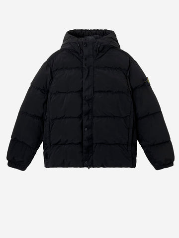 STONE ISLAND Piumino Econyl imbottito antigoccia con cappuccio Nero