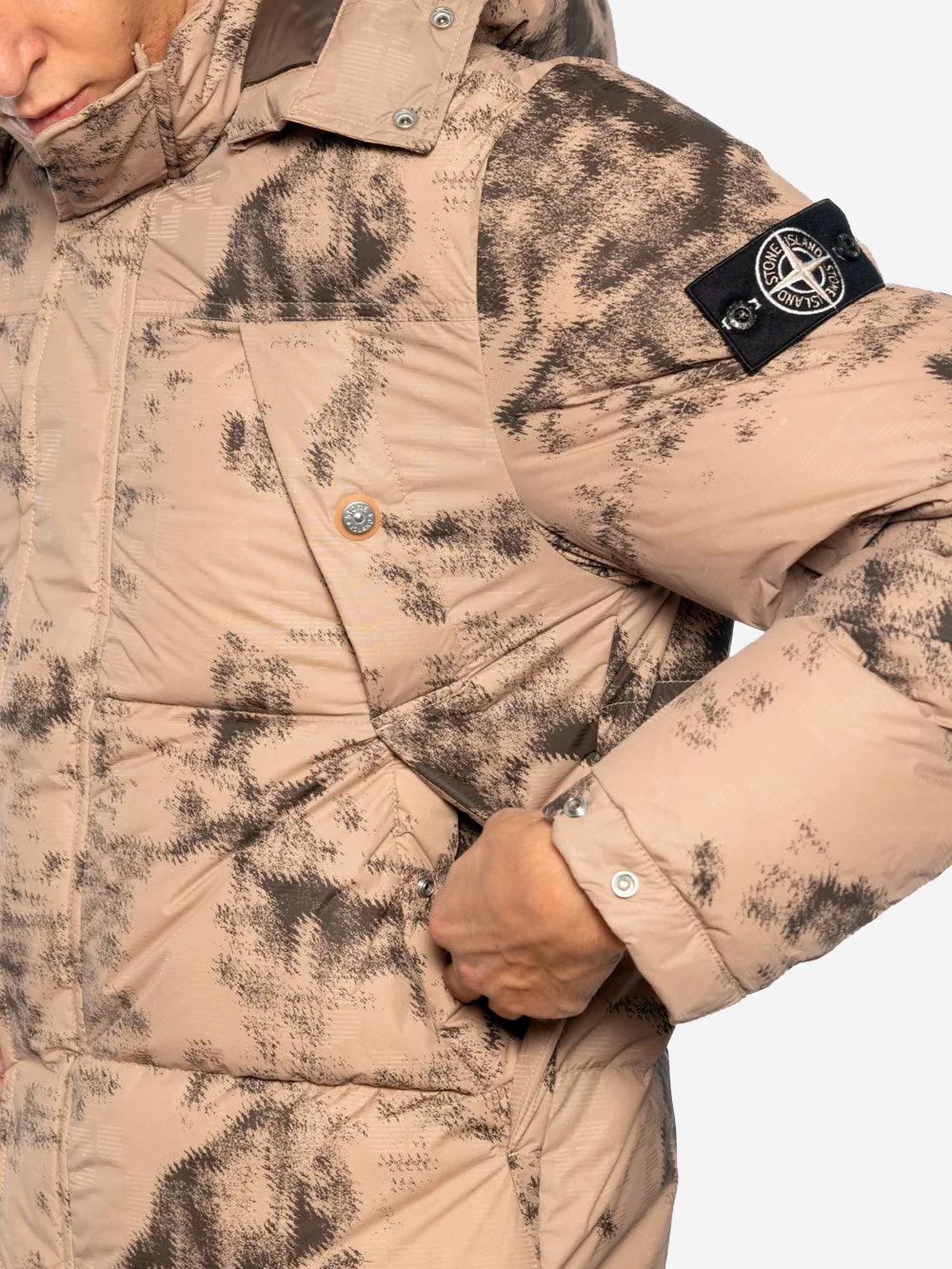 STONE ISLAND Camouflage nylon rep ice jacket Tortora Urbanstaroma