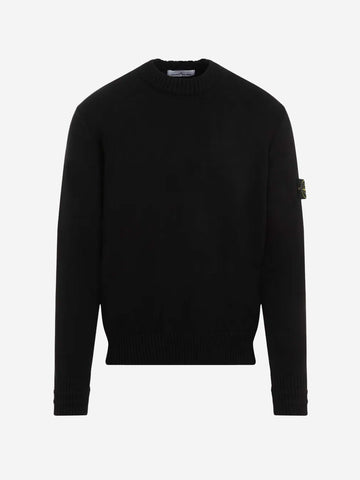 Black crewneck sweater