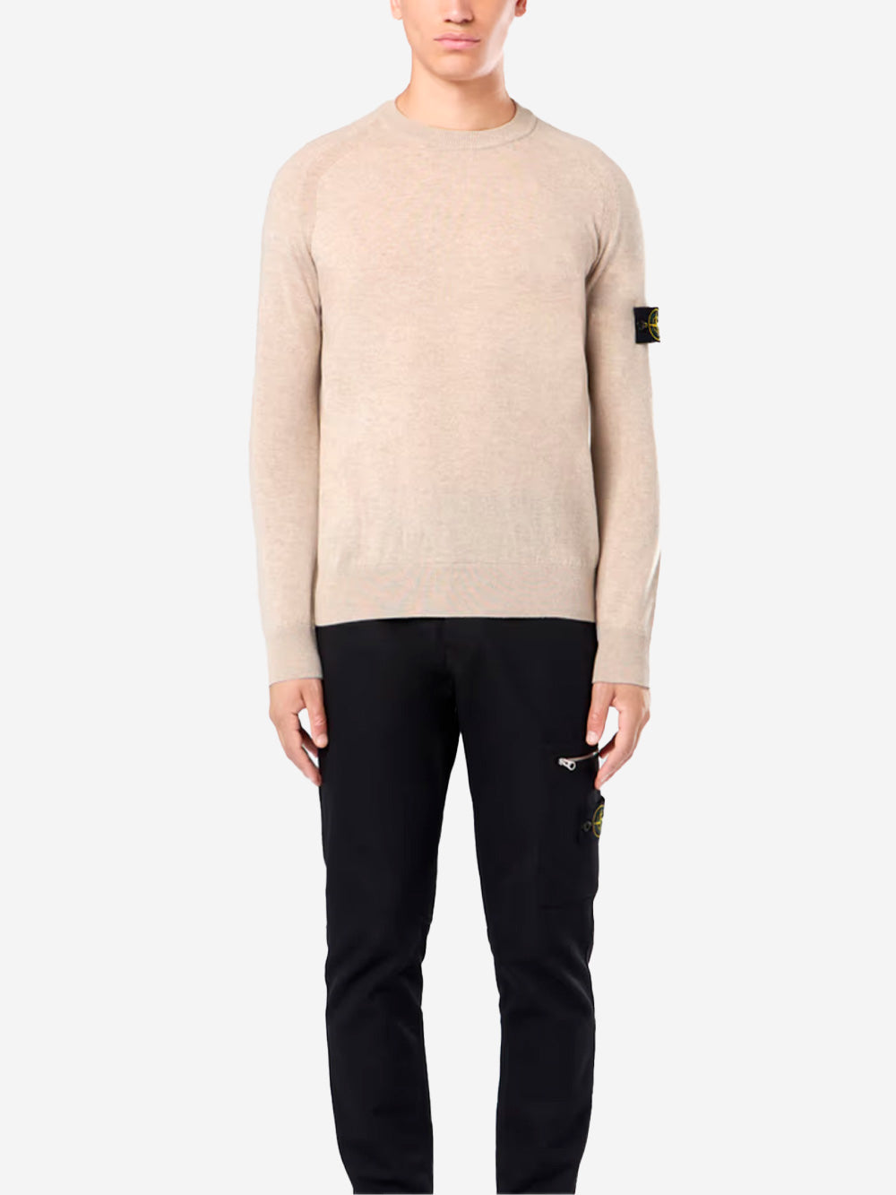 STONE ISLAND Maglione lana vergine beige Stucco Urbanstaroma