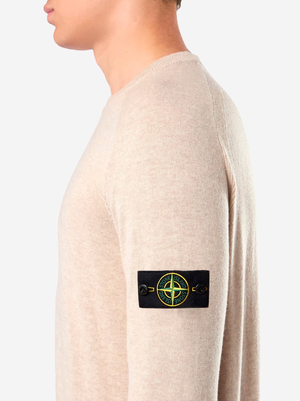 STONE ISLAND Maglione lana vergine beige Stucco Urbanstaroma