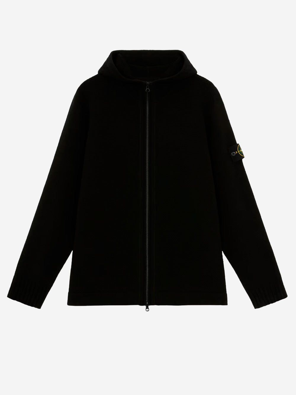 STONE ISLAND Lambswoll cardigan full zip Nero Urbanstaroma