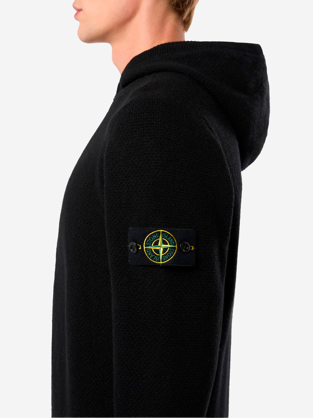 STONE ISLAND Lambswoll cardigan full zip Nero Urbanstaroma